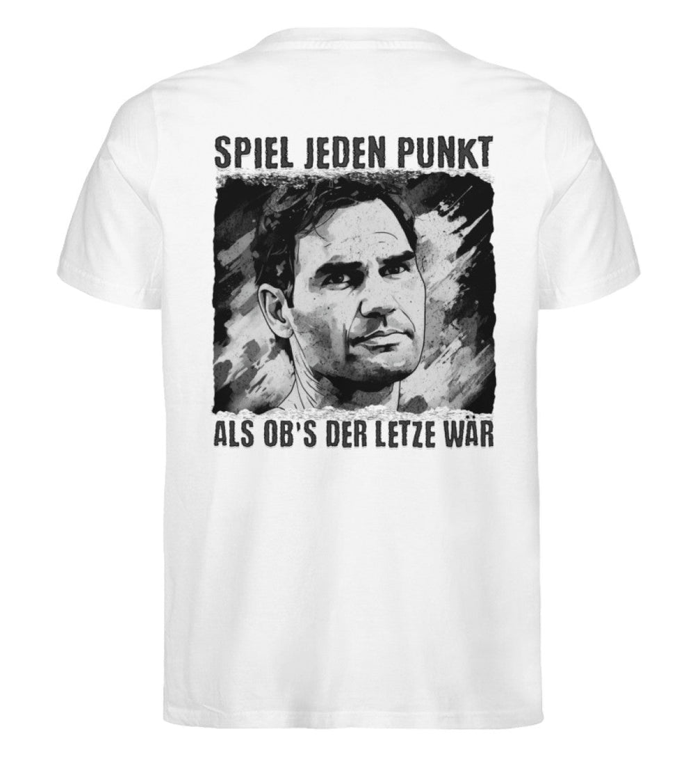 Spiel jeden Punkt | Premium Herren T-Shirt Rückendruck - Matchpoint24 - Kleidung für Tennisfans