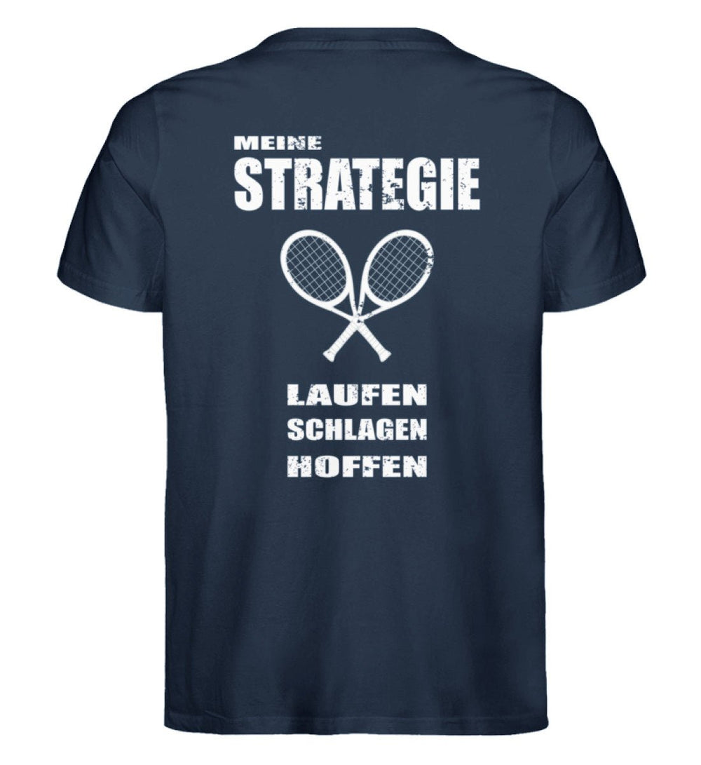 Strategie | Premium Herren T-Shirt (Rückendruck) - Matchpoint24 - Kleidung für Tennisfans
