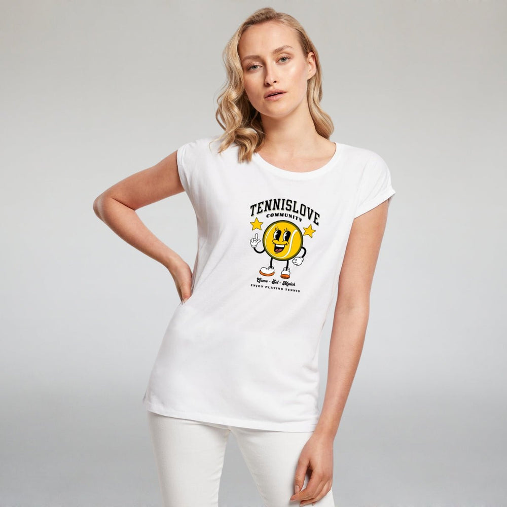 Tennis Community | Damen Roll-Up T-Shirt - Matchpoint24 - Kleidung für Tennisfans