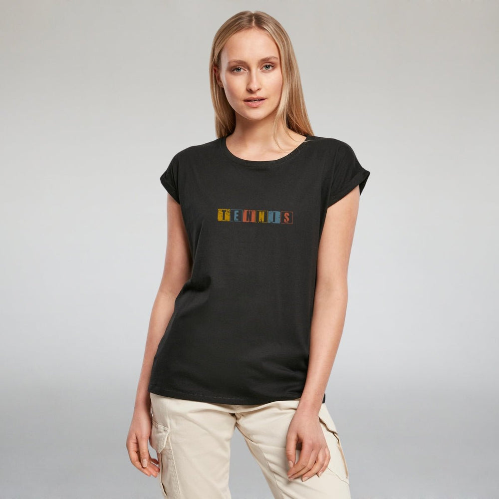 Tennis Grunge | Damen Roll-Up T-Shirt - Matchpoint24 - Kleidung für Tennisfans