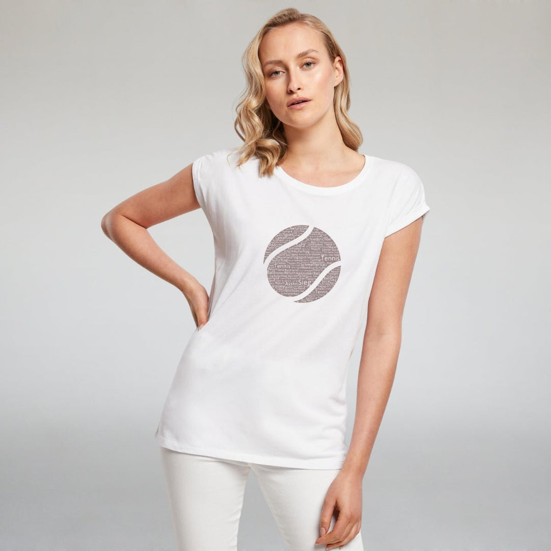 Tennisball | Damen Roll-Up T-Shirt - Matchpoint24 - Kleidung für Tennisfans