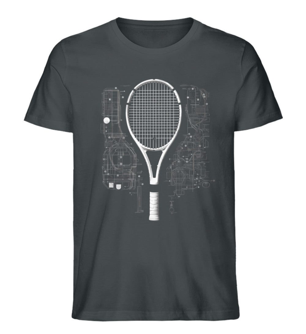 Tennisschläger Skizze | Premium Herren T-Shirt - Matchpoint24 - Kleidung für Tennisfans
