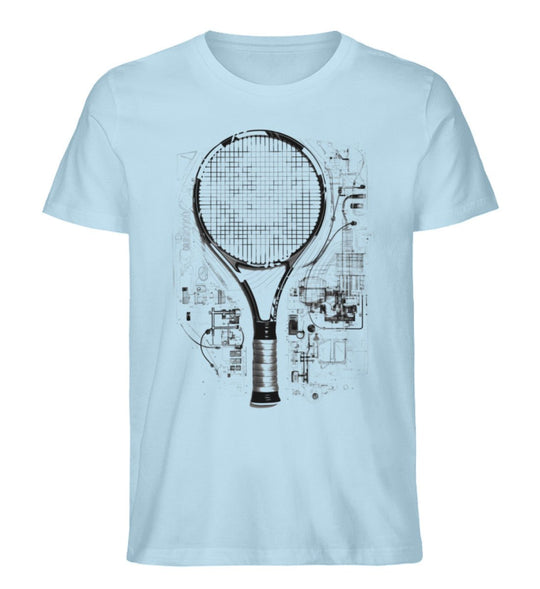 Tennisschläger Zeichnung | Premium Herren T-Shirt - Matchpoint24 - Kleidung für Tennisfans